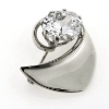 Billede af Broche, oval syn. sten, 12*10 mm. 925s.