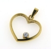 Billede af Vedhæng hjerte med fatn. syn. sten 4 mm. 14 kt.