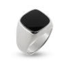 Billede af Herrering i sølv med onyx sten