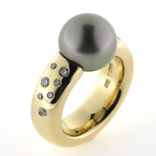 Billede af Ring med ferskvands perle ca. 11 mm. 14 kt.