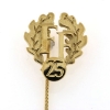 Billede af Fængselforbundet FF, 25 års emblem, stiknål med nålesikring 925s. forgyldt