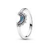 Billede af Pandora Kosmisk Blå Funklende Måne ring sølv m. cz (str. 48-60)