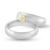 Billede af Vielses & Forl. ringe 925s. damering med 14 kt. fatning isat  0,07 w/si