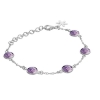 Billede af Susanne Friis Bjørner armbånd sølv m. ametyst (17-21cm)