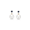 Billede af *Mads Z "Blue Felicity" ørestikker 14 kt. kulturperle, blå safir og brilliant 0,04 ct. W/SI