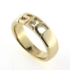 Billede af Herrering, massiv med udsavet monogram, guld