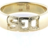 Billede af Herrering, massiv med udsavet monogram, guld