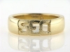 Billede af Herrering, massiv med udsavet monogram, guld