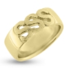 Billede af Herrering, massiv med udsavet monogram, guld