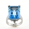Billede af Ring fattet med topas 18*13 mm.  + brill. 14 kt. hvg.