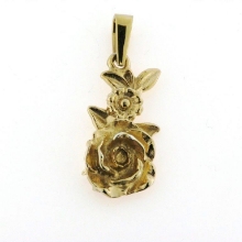 Billede af Vedhæng blomst (rose)14 kt
