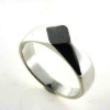 Billede af Herrering massiv, plade 6*6 mm., båndring 925 s.