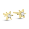 Billede af Ørestik 6 grab. chaton fatning, 2 brillanter a 0,04 w/vs. 14 kt. guld