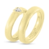 Billede af Vielses & Forlovelses ringe, 1 dia. hjerte slib 0,25 tw/vvs. 14 kt.