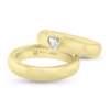 Billede af Vielses & Forlovelses ringe, 1 dia. hjerte slib 0,25 tw/vvs. 14 kt.