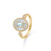 Billede af Mads Z "Monaco" ring 14 kt. guld m. aquamarin og brillanter (str. 50-60)
