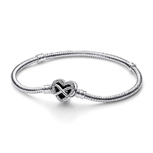 Billede af Pandora Uendelighedstegn og hjerte slangekædearmbånd sølv (19 cm)