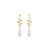 Billede af Mads Z "Swirl w. Pearl" øreringe 14 kt.