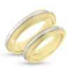 Billede af Vielses & Forl. ringe, br. 4,6 mm. 8 kt. + bånd i 925s sølv