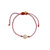 Billede af STINE A armbånd Big Pearl Berrie - Red Ribbon forgyldt sølv (23 cm)