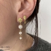 Billede af Aqua Dulce Hulda Pearl Long øreringe forgyldt sølv m. fvp