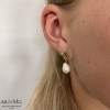 Billede af Aqua Dulce Hulda Pearl øreringe forgyldt sølv m. fvp