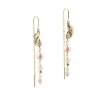 Billede af Aqua Dulce Koi Rose Thread øreringe forgyldt sølv m. fvp