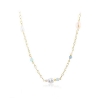 Billede af Aqua Dulce Sky Blue Pearl Chain halskæde forgyldt sølv m. fvp (42 + 3 cm)