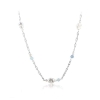 Billede af Aqua Dulce Sky Blue Pearl Chain halskæde sølv m. fvp (42 + 3 cm)
