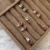 Billede af Øreringe pink/blå topas+rhodolit 8 kt.
