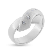Billede af Ring "Massive Hug" 5 x 0,01 w/vs brillanter 14 karat hvidguld