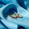 Billede af Dazzling clip-creoler Rainbow safir 0,28 14 kt.