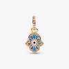 Billede af Pandora Opalescent Blå Hamsa Hånd charm forgyldt metalblanding