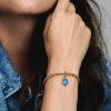 Billede af Pandora Opalescent Blå Hamsa Hånd charm forgyldt metalblanding