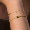 Billede af Julie Sandlau Primini Moss Green armbånd forgyldt sølv (16,5-18 cm)