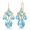 Billede af Julie Sandlau Olivia Chandelier Ice Blue øreringe forgyldt sølv m. krystal