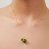 Billede af Julie Sandlau Little Prime Moss Green vedhæng forgyldt sølv m. krystal
