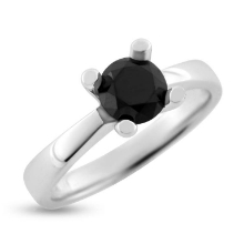 Billede af Dream Delux ring med sort brill. 0,75 ct. 14 kt. hvg. Billede af Dream Delux ring med sort brill. 0,75 ct. 14 kt. hvg.