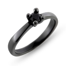 Billede af Dream Delux ring med sort brill. 0,30 ct. 14 kt. hvg. sort rhodineret