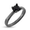 Billede af Dream Delux ring med sort brillant 14 kt. hvg. sort rhodineret