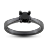 Billede af Dream Delux ring med sort brillant 14 kt. hvg. sort rhodineret