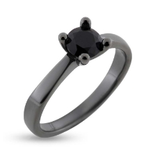 Billede af Dream Delux ring med sort brill. 0,75 ct. i sort rhodineret sølv Billede af Dream Delux ring med sort brill. 0,75 ct. i sort rhodineret sølv