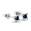 Billede af Ørestik safir, 4 grab. fatning, 2* 2,5 mm (ca. a 0,06 ct.) 925s