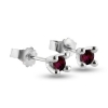 Billede af Ørestik rubin, 4 grab. fatning, 2* 3,5 mm. (ca. a 0,15 ct.) 14 kt. hvg.