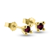 Billede af Ørestik rubin, 4 grab. fatning, 2* 4,5 mm. (ca. a 0,25 ct.) 14 kt. 
