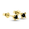 Billede af Ørestik sorte brill., 2* 0,07 ct., 4 grab. fatning, 14 kt.