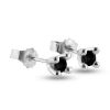 Billede af Ørestik sorte brill., 2* 0,15 ct., 4 grab. fatning, 14 kt. hvg.