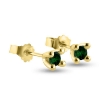 Billede af Ørestik smaragd, 4 grab. fatning, 2* 2,5 mm (ca. a 0,06 ct.) 14 kt.