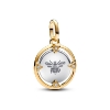 Billede af Pandora Bi Medaljon charm sølv + forgyldt metalblanding m. cz
