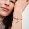 Billede af Pandora Bi Medaljon charm sølv + forgyldt metalblanding m. cz